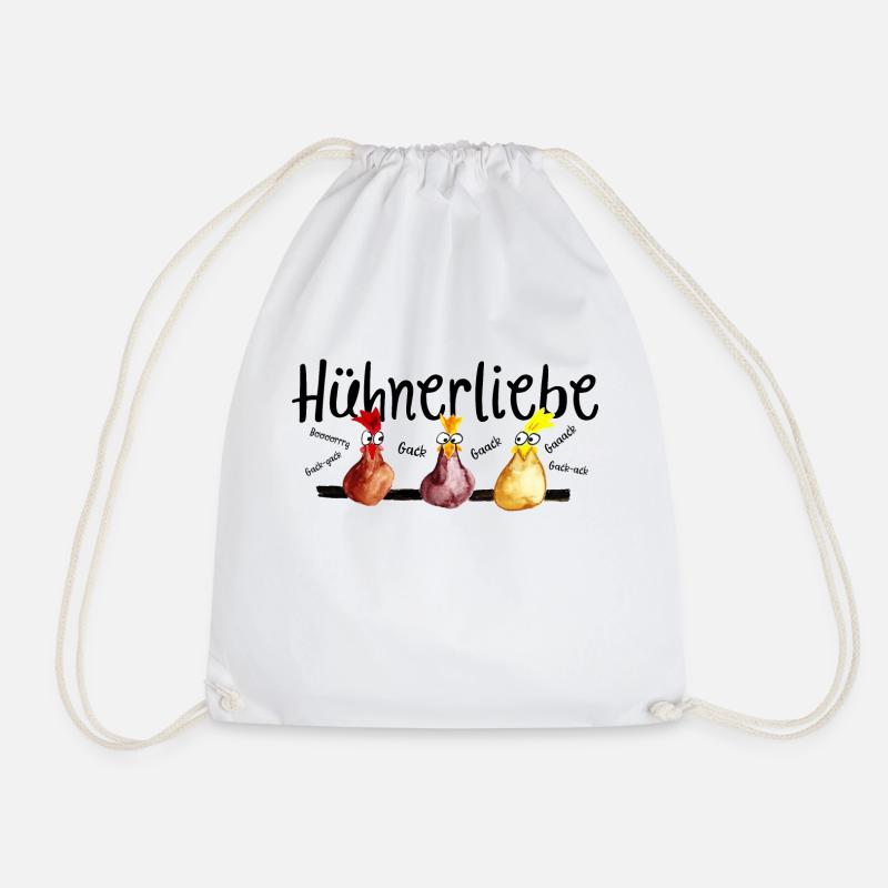 Hühnerliebe - Turnbeutel - Weiß