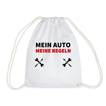 Auto - Turnbeutel - Weiß - Vorne