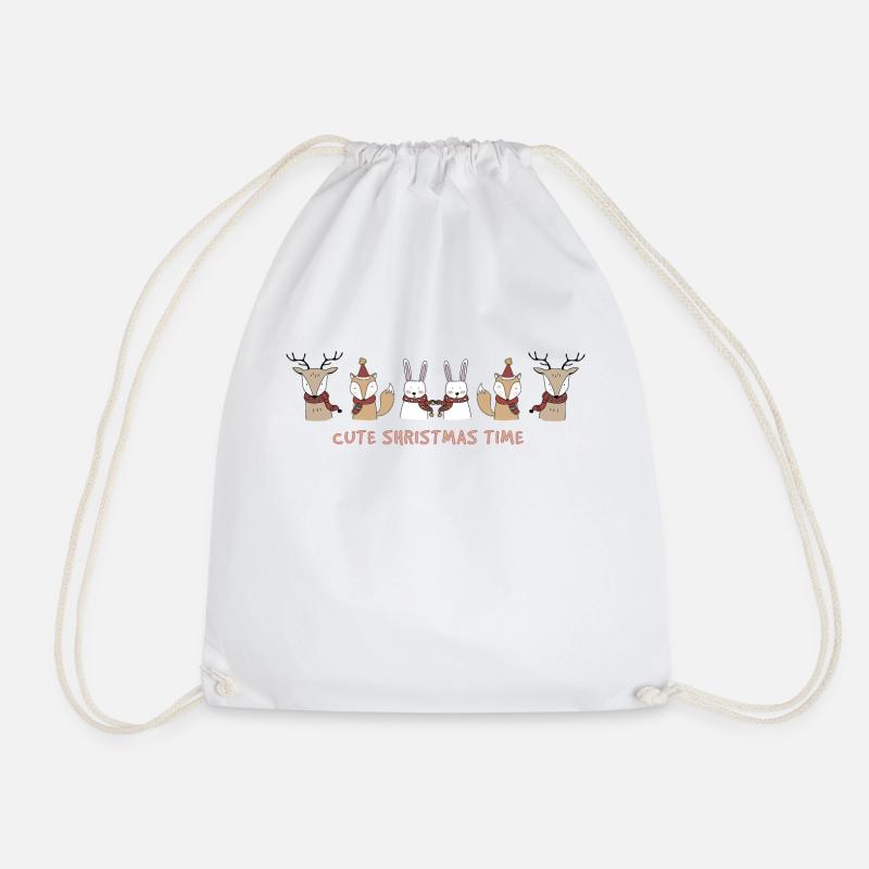 Funny Animals - Drawstring Bag - white