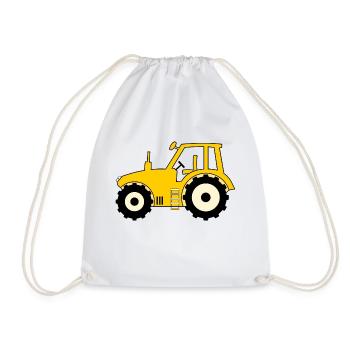 Tractor yellow - Drawstring Bag - white - Front