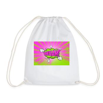 Wham! Comic Style Bubble Graffiti Lettering - Drawstring Bag - white - Front