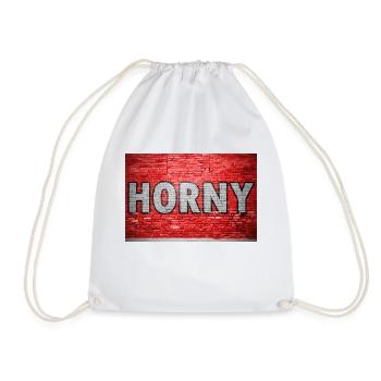 Horny Brick Wall Graffiti - Drawstring Bag - white - Front