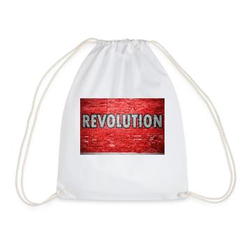 Revolution Brick Wall Graffiti - Drawstring Bag - white - Front