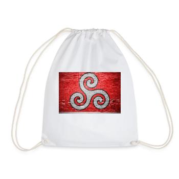 Triskele BDSM Brick Wall Graffiti - Drawstring Bag - white - Front