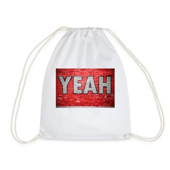 yes Comic Brick Wall Graffiti - Drawstring Bag - white - Front