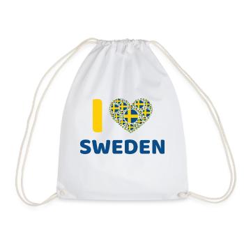 J’aime la Suède - Sac de sport léger - blanc - Devant