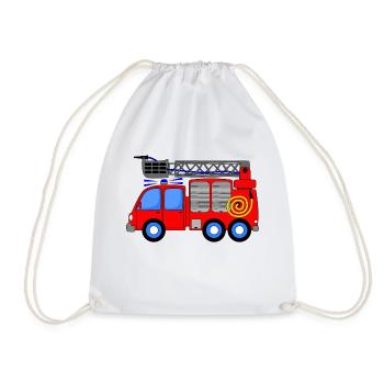 Fire engine children - Drawstring Bag - white - Front