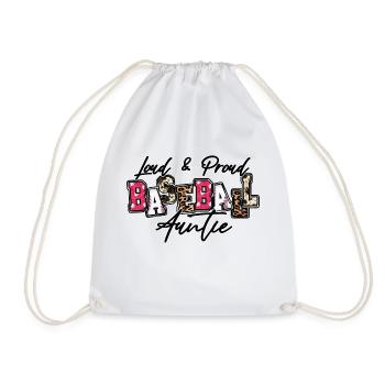 Loud and Proud Baseball Auntie - Drawstring Bag - white - Front