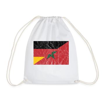 Vintage Germany Morocco Flag Gift - Drawstring Bag - white - Front