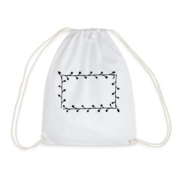 Floral Garland Flowers Hearts 32 Drawing Area 32 - Drawstring Bag - white - Front