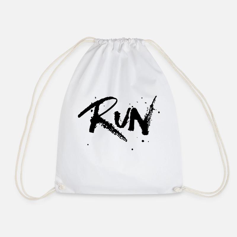 Run - Drawstring Bag - white