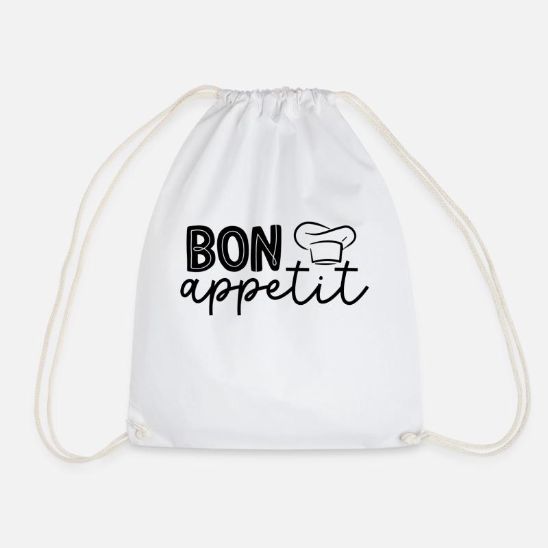 Bon Appetit - Drawstring Bag - white