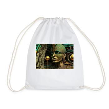 god by daniel costa 4 - Drawstring Bag - white - Front