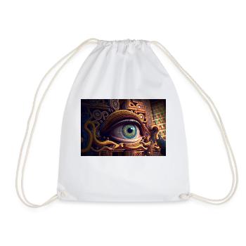 looking eye by daniel costa - Drawstring Bag - white - Front