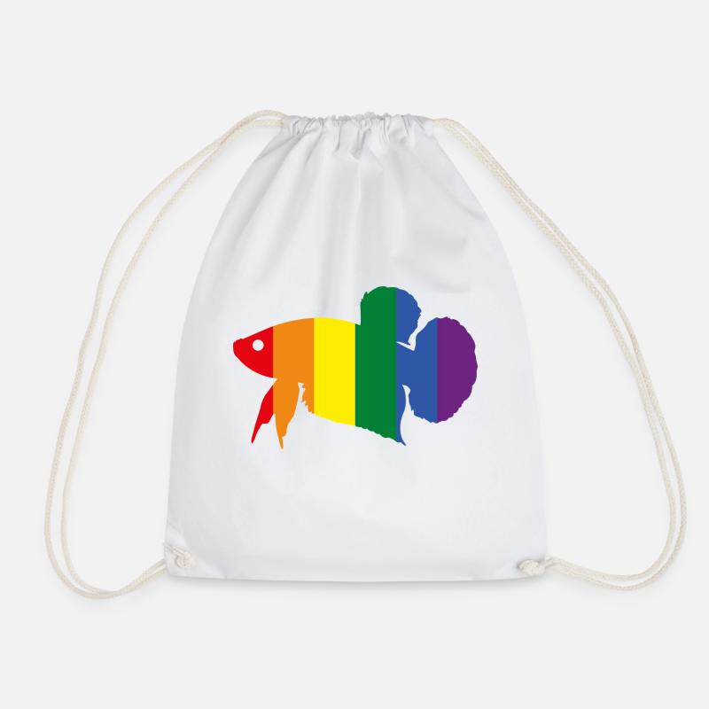 Rainbow Betta - LGBTQ Kampffisch Betta Fish Pride - Turnbeutel - Weiß