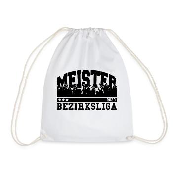 Meister 2023 Bezirksliga Aufstieg Fußball - Turnbeutel - Weiß - Vorne
