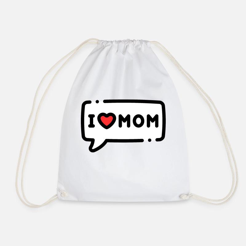 Love for mom - Drawstring Bag - white