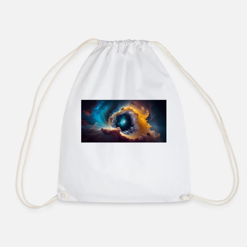 Bluewing Nebula extreme close up Galaxy - Drawstring Bag - white