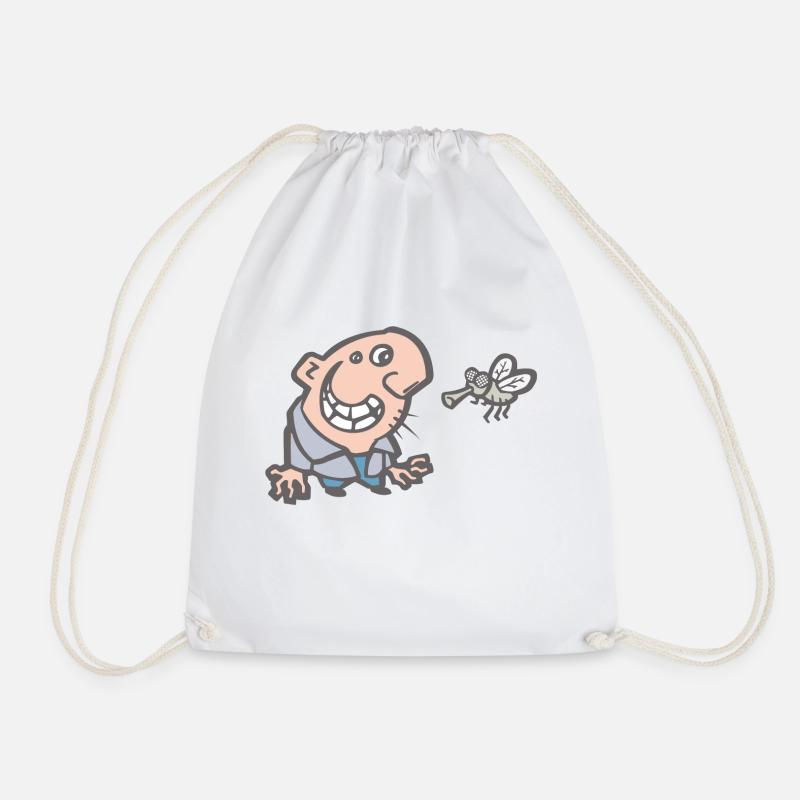 Fly flies and madman - Drawstring Bag - white