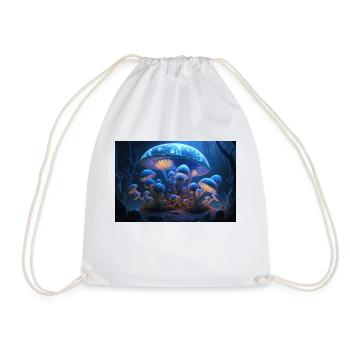 Mushroom city - Drawstring Bag - white - Front