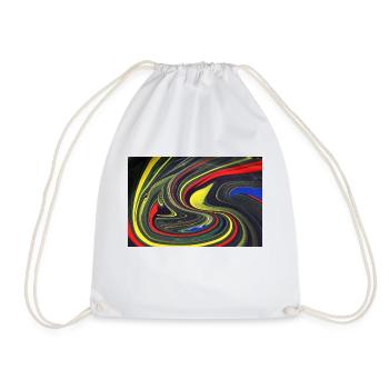 colorful swirls of color - Drawstring Bag - white - Front