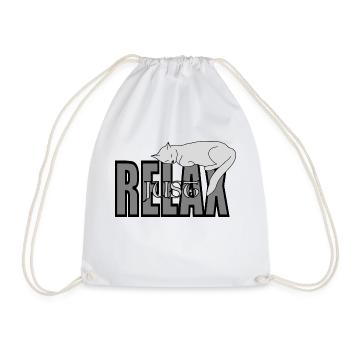 Cat Just Relax - Drawstring Bag - white - Front