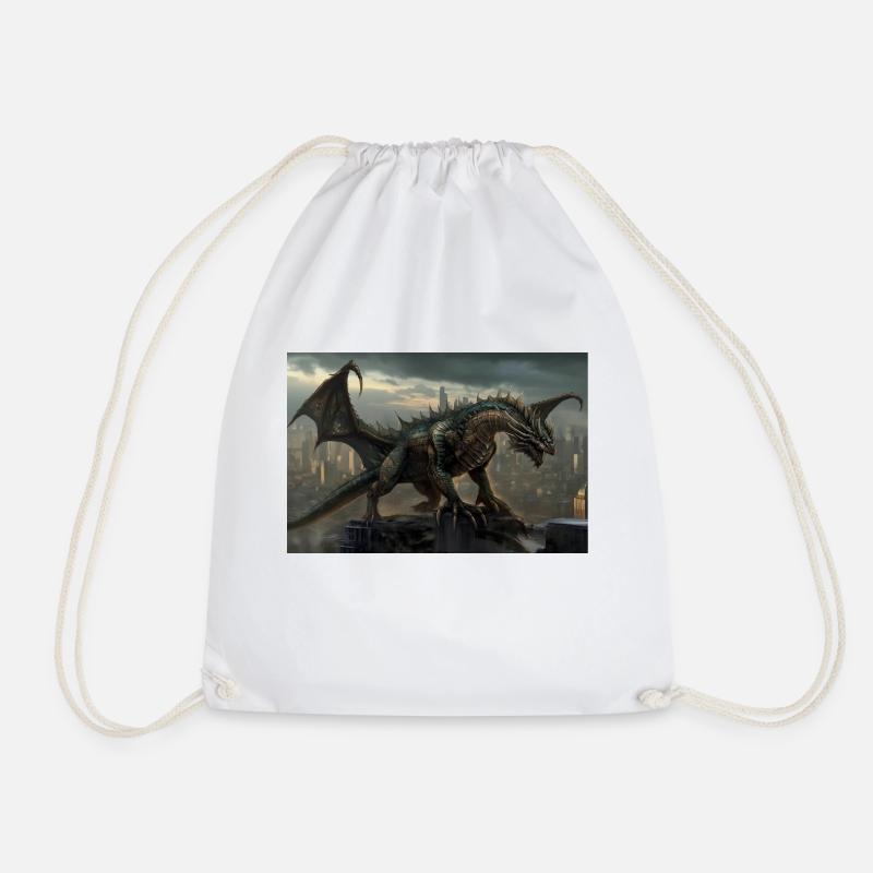 Dragon 3 - Drawstring Bag - white