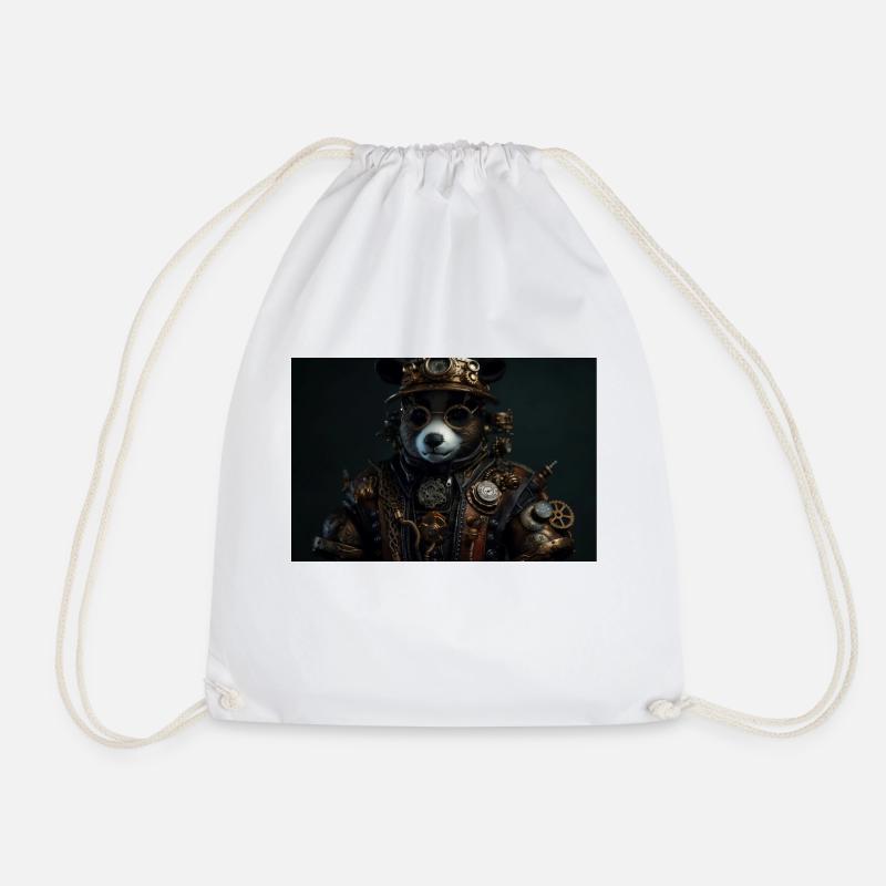 Panda 4 - Drawstring Bag - white