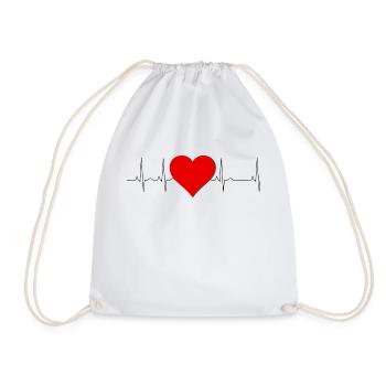 Heart palpitations Heart - Drawstring Bag - white - Front
