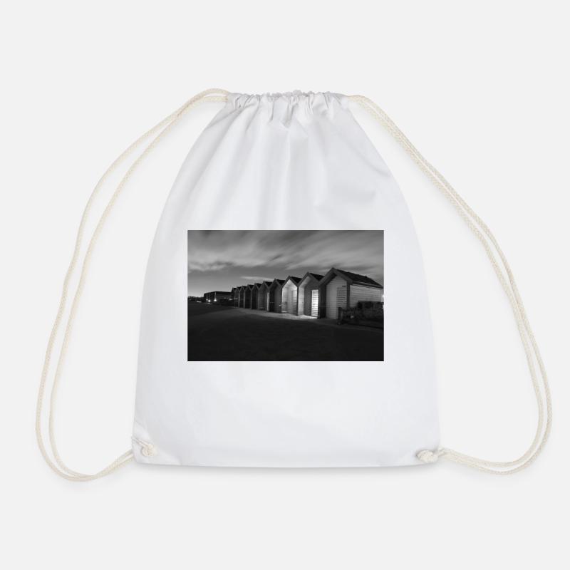 Beach huts - Drawstring Bag - white