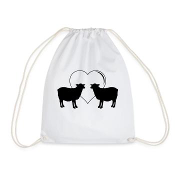 Sheep Love - Drawstring Bag - white - Front