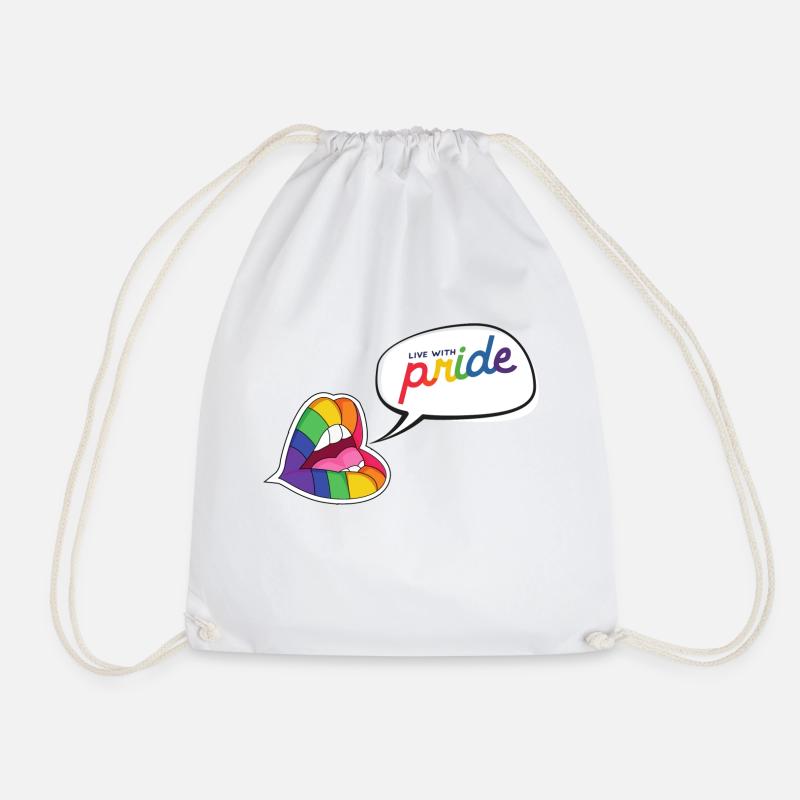 LGBTQ+ Pride Live With Pride Geschenk - Turnbeutel - Weiß