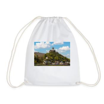 Reichsburg Fortress (Reichsburg) Cochem Rhineland - Drawstring Bag - white - Front