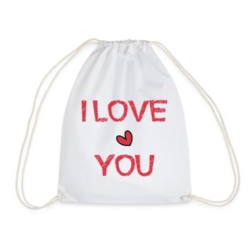 LIEBE. PAAR. ICH HABE GERADE GEHEIRATET. Junggesellinnenabschied. HEILIGER VALENTINSTAG. - Turnbeutel - Weiß - Vorne