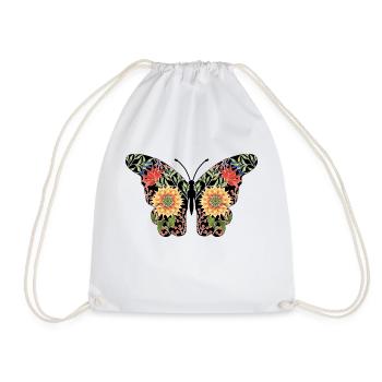 Butterfly - Drawstring Bag - white - Front