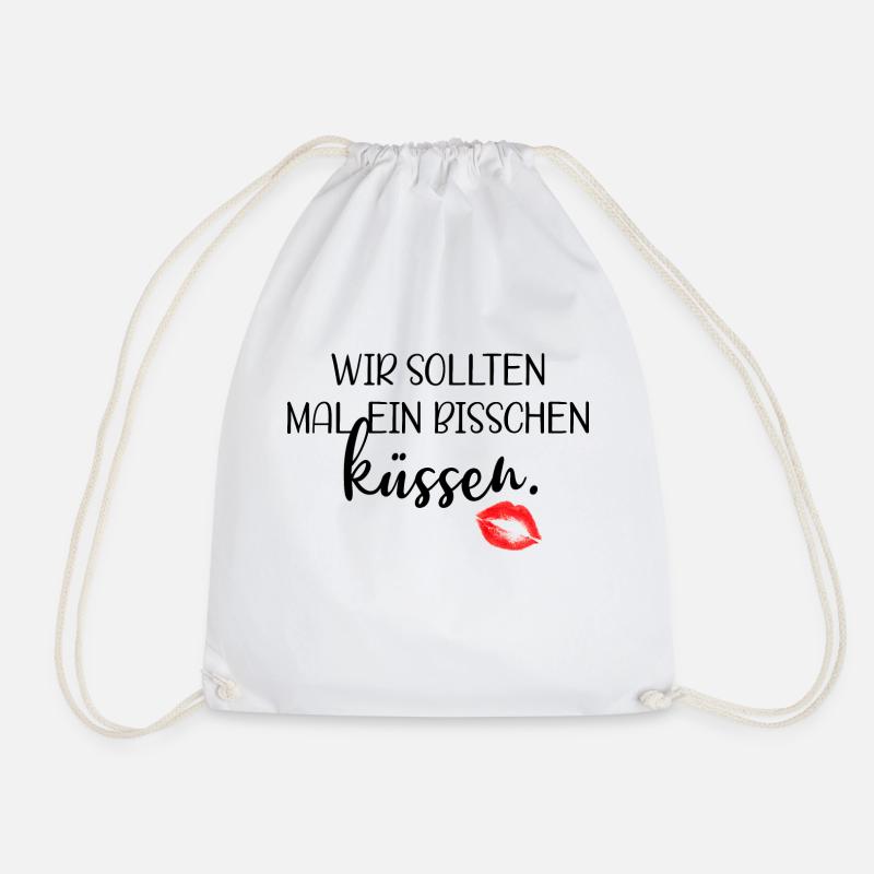 Wir sollten mal ein bisschen küssen - Turnbeutel - Weiß