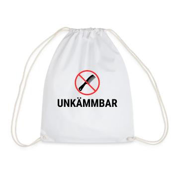 unkämmbar, kamm durchgestrichen - Turnbeutel - Weiß - Vorne