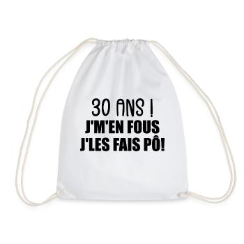 30 Ans ! Je M'En Fous Je Les Fais Pô ! - Sac de sport léger - blanc - Devant