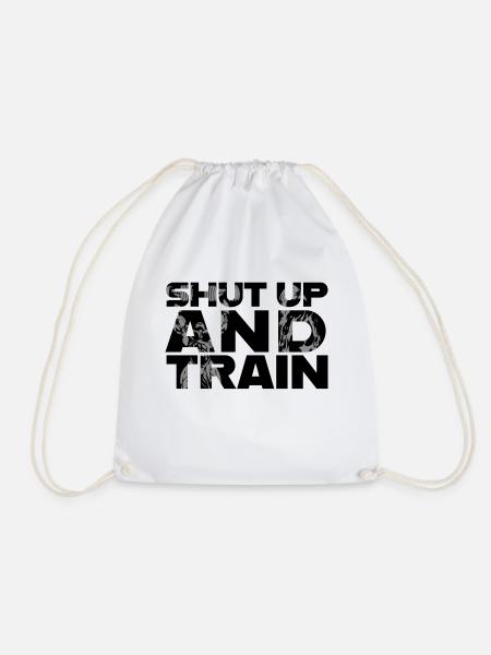 Shut up and train - Turnbeutel - Weiß