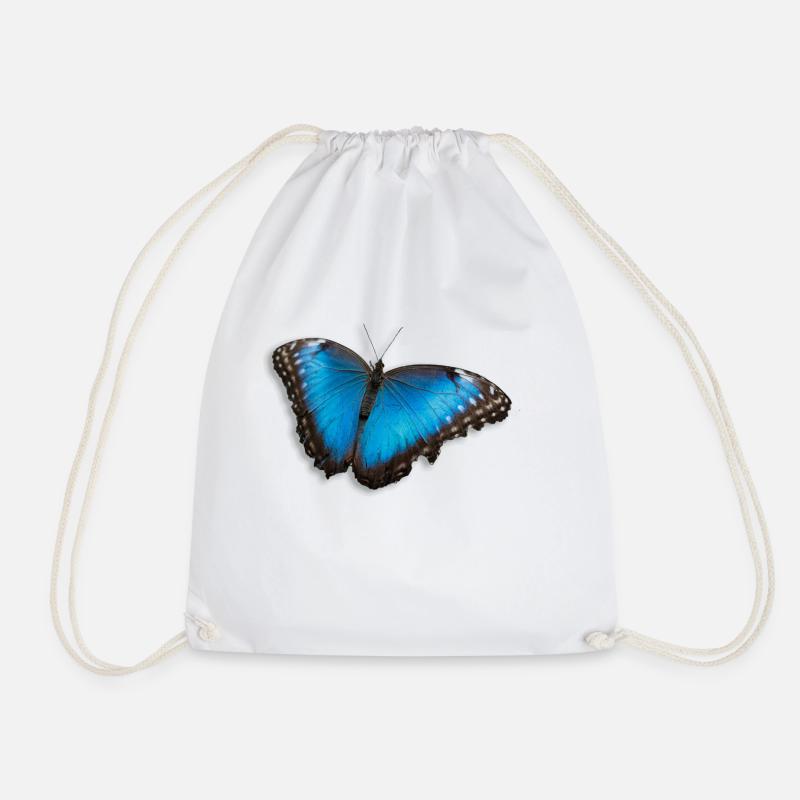 butterfly - Drawstring Bag - white