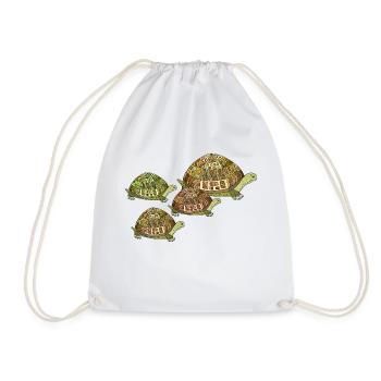 Turtles - Drawstring Bag - white - Front