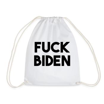 FUCK BIDEN - Drawstring Bag - white - Front