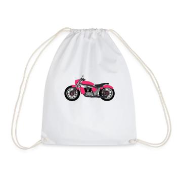 motorrad - Turnbeutel - Weiß - Vorne