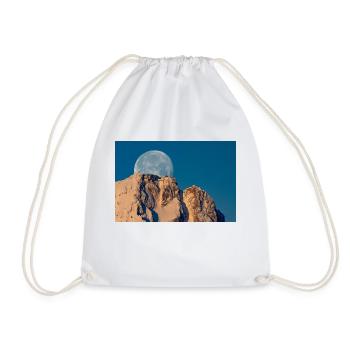 Moon behind the Zugspitze - Drawstring Bag - white - Front
