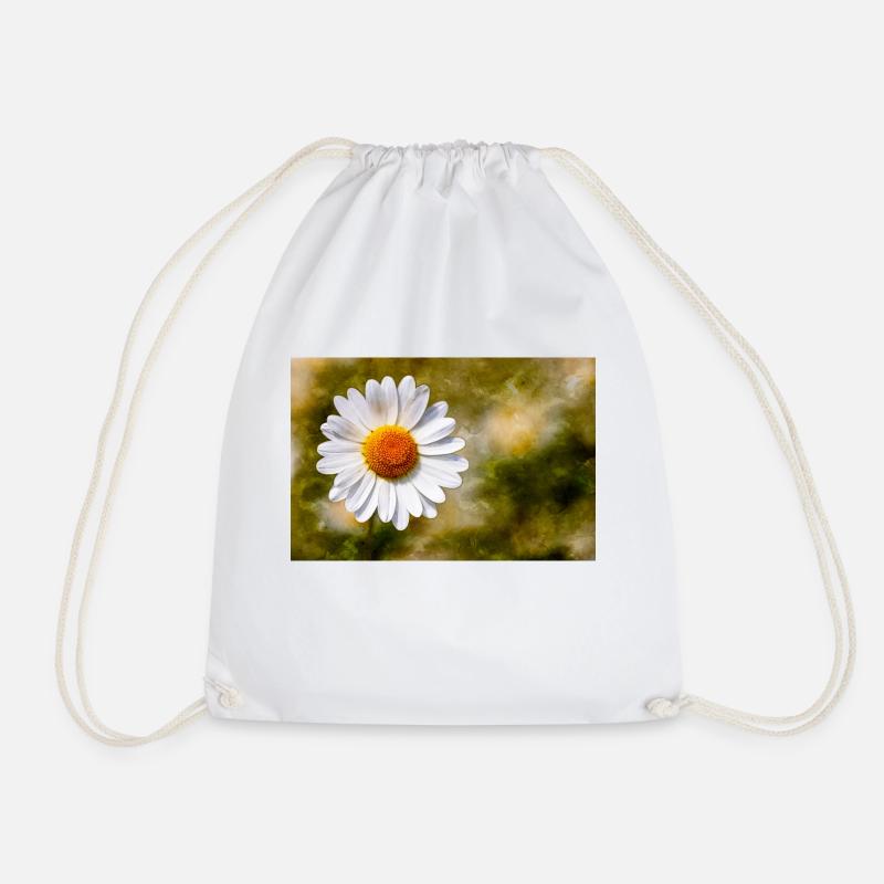 Marguerite - Drawstring Bag - white