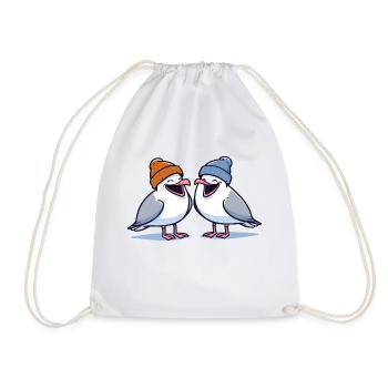 Good Mood Seagull - Mouettes Moin avec bonnet - Sac de sport léger - blanc - Devant