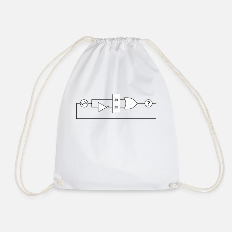 2BorNot2BQuestion - Drawstring Bag - white