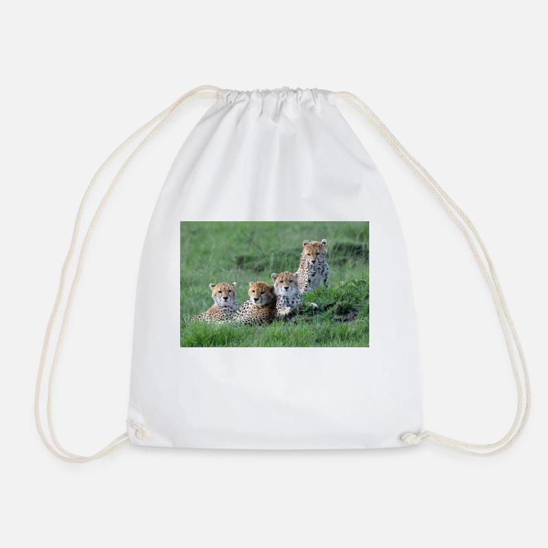 Cheetah - Drawstring Bag - white