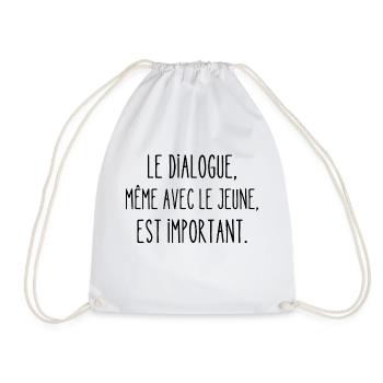 le dialogue même avec le jeune est important - Sac de sport léger - blanc - Devant