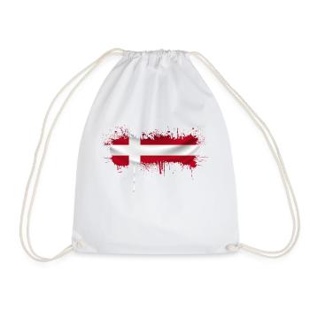 Dänemark Europa Dänische Flagge Nationalsymbole norden - Turnbeutel - Weiß - Vorne